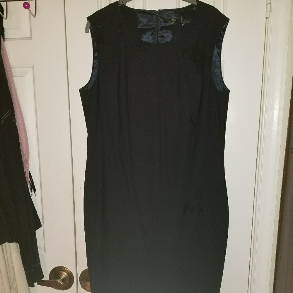 A sleek black dress